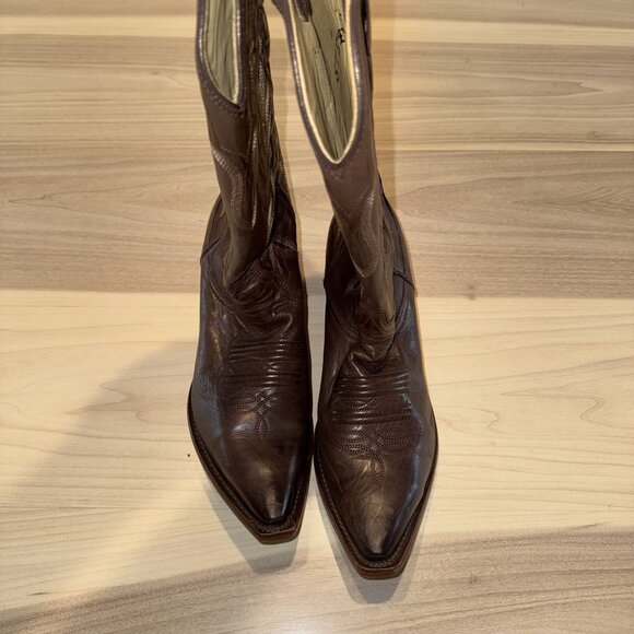 Stetson Casey BRown Leather Embroidered Snip Toe Western Boots Women's 8.5 - Picture 6 of 11